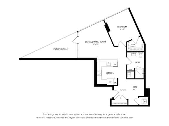 A black and white drawing of a house floor plan.