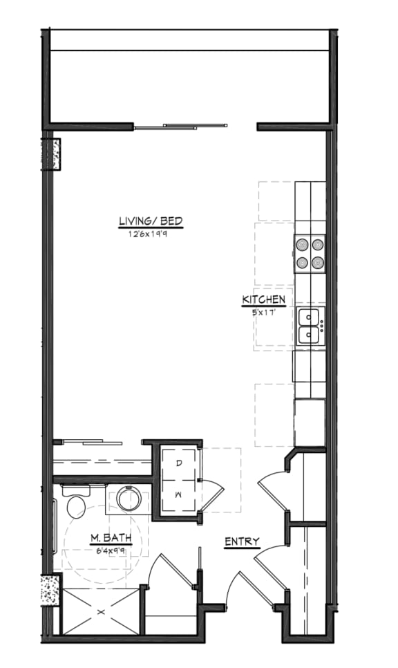 S2 floor plan at Village on Main Apartments