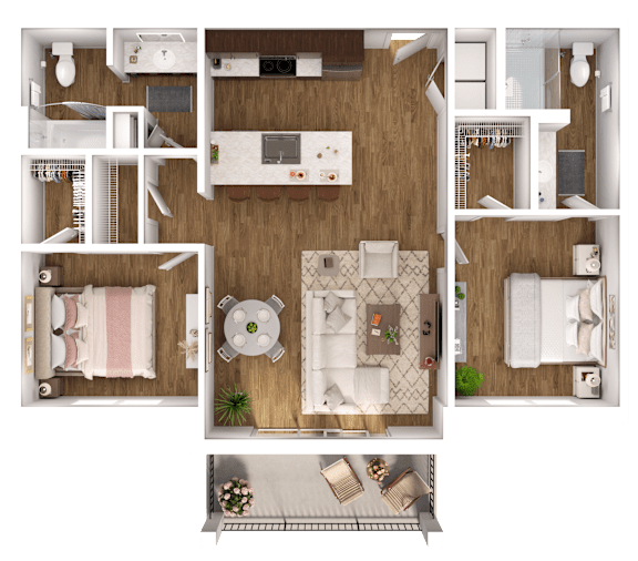 a floor plan of a house with a bedroom and a living room
