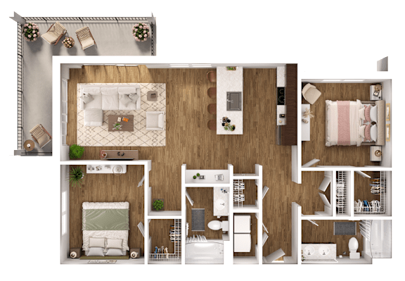 a floor plan of a house with a bedroom and a living room