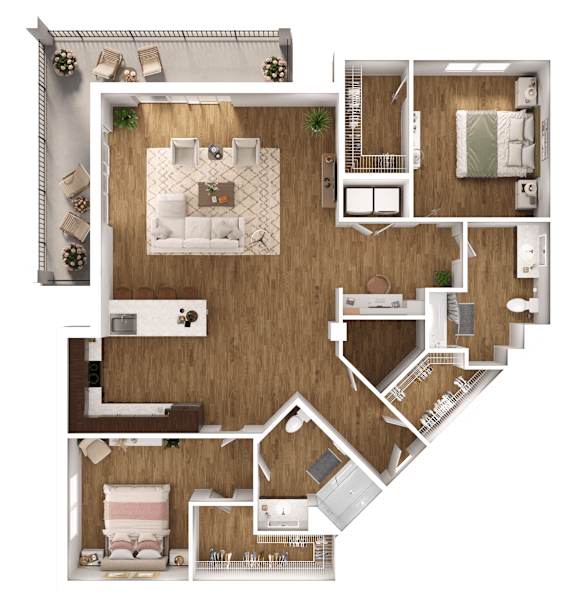 a floor plan of a home with a bedroom and a living room