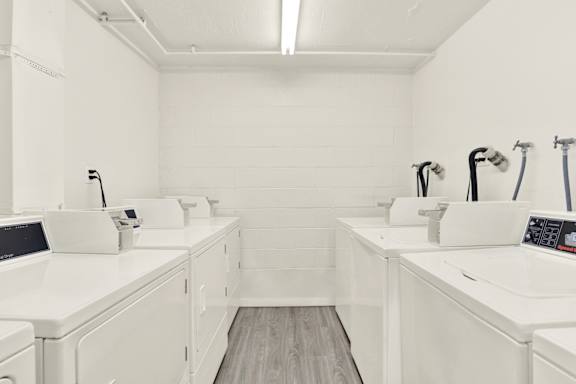 Laundry with a row of laundry machines