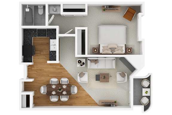 1 bedroom 1 bath B at Midvale Court Apartments Westwood, Los Angeles