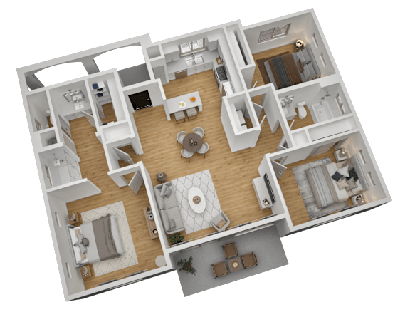 Floor Plan  3 Bedroom Floor Plan at The Villas at Riverwalk, Arizona, 86322