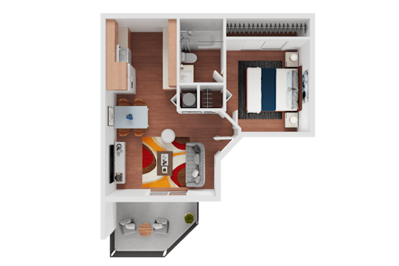 One Bedroom Floorplan at Mountain Vista, Sierra Vista