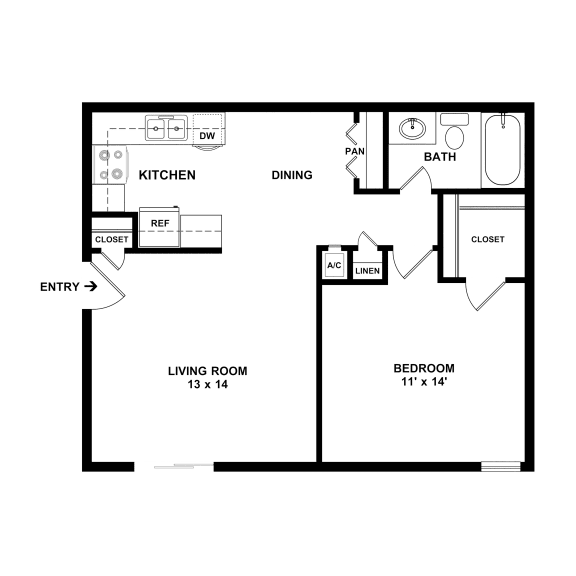 a floor plan of a house with a bedroom and a living room