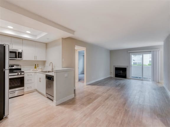 Living Room with Electric Fire Place  at Laguna Gardens Apts., California
