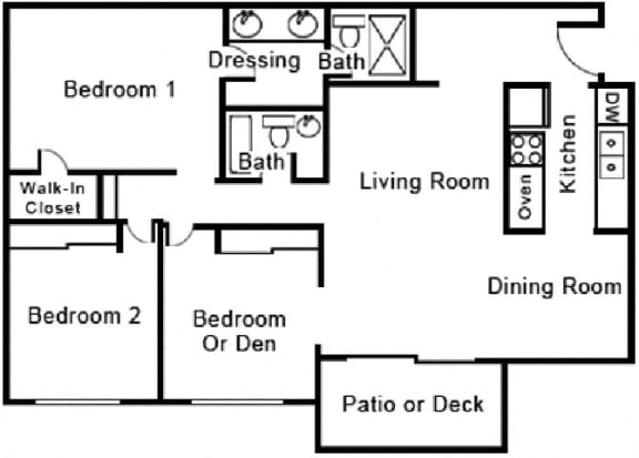 Floor Plan  B21 Floor Plan at Beverly Plaza Apartments, California