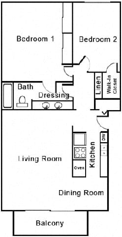G21 Floor Plan G21 Floor Plan at Beverly Plaza Apartments, Long Beach, California
