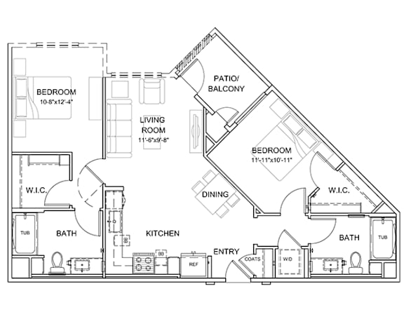Floor Plan  B1 Floor Plan at Pradera Apartments, San Ramon, California