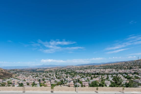 a view of the city from a hill at The Overlook Santa Clarita, California