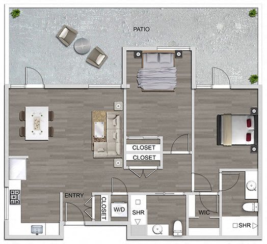 2 bed 2 bath Aat The Lucky Apartments, Culver City, California