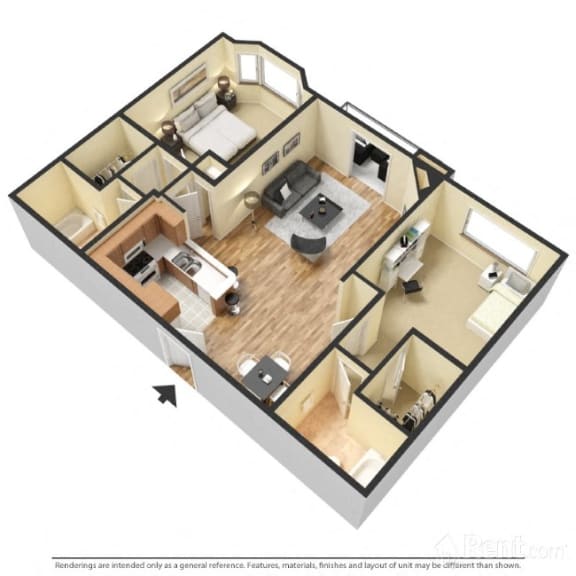 2 bed 2 bath Coronado Floor Plan at Playa Summit, Los Angeles