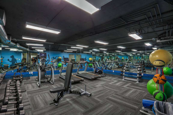 24-Hour Multi-Level Cardio And Weightlifting Center at The Plaza Apartments, Los Angeles, California