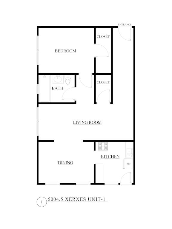 A floor plan of a 5004.5 XERXES UNIT-1.
