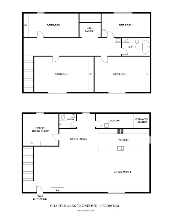 two diagrams of a floor plan of a house