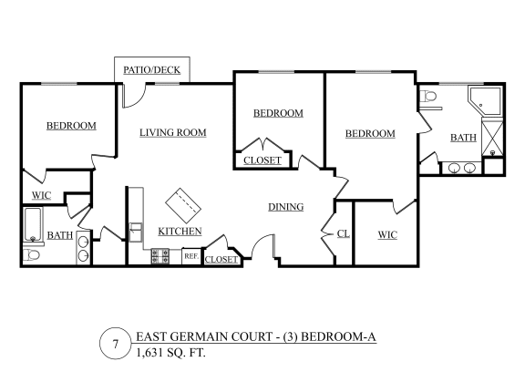 a floor plan of a house with bedrooms and a living room