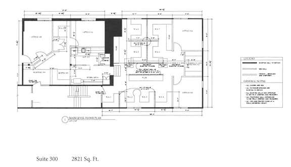 A floor plan for Suite 300 sized at 2821 square feet.