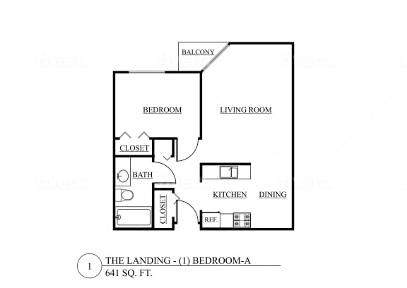 a floor plan of a house with a bedroom and a living room