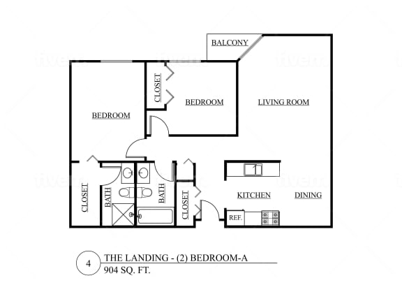 a floor plan of a house with a bedroom and a living room