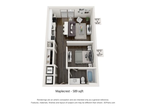 Studio 1 bathat Radius at Donelson, Nashville, 37214