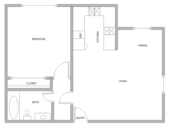 Floor Plan  a floor plan of a bedroom apartment