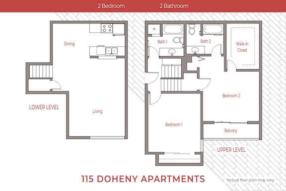 Floor Plan  a floor plan of a house with two bedrooms and a bathroom