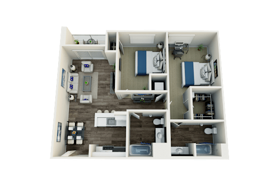 C2 Floor Plan at Vues on Gordon, Los Angeles, CA 90028