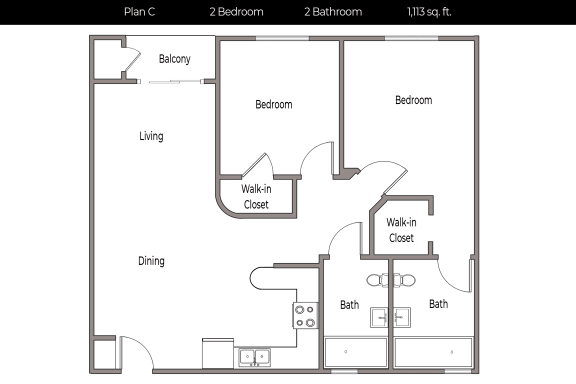 Floor Plan  a floor plan of a bedroom apartment