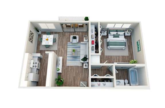 Floor Plan  1 Bedroom, 1 Bath