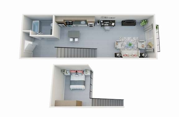 Floor Plan  a floor plan of a studio apartment with a bedroom and a bathroom