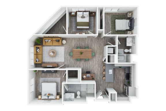 Floor Plan  2 bedroom floor plan  the residences at
