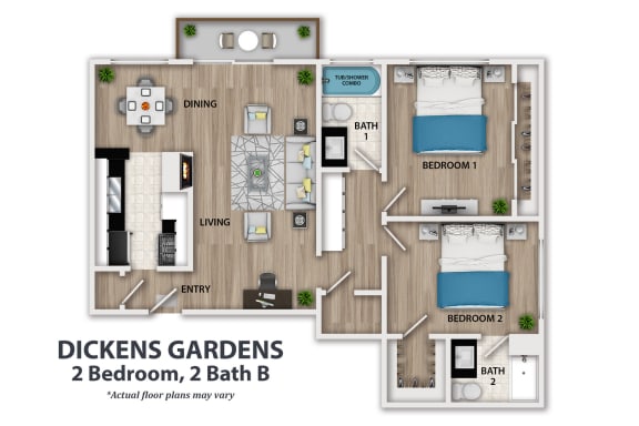 % off plan 2 bedroom 2 bath b floor plan at the crossings at white marsh apartments in