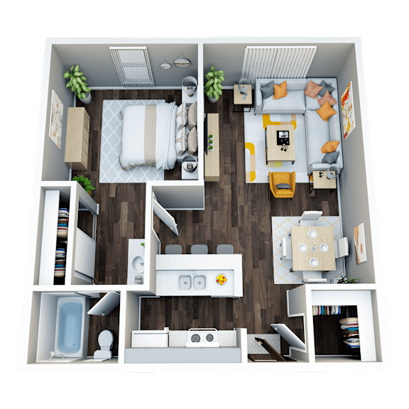 Floor Plan  a1 floor plan  1 bedroom  1199 square feet