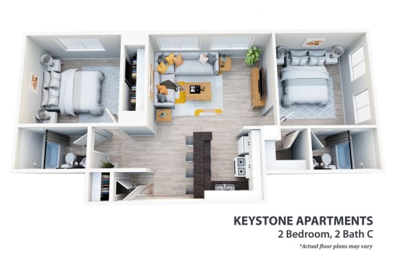 a floor plan of keystone apartments