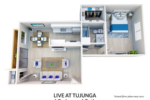 a floor plan of a 1 bedroom apartment