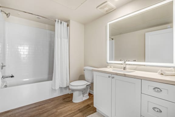 a bathroom with a sink toilet and a shower