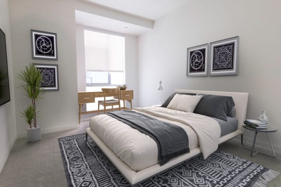 Master Bedroom at Seventh West Apartments, Santa Monica California