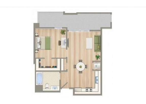 A Floor Plan A Floor Plan at Seventh West Apartments, Santa Monica California