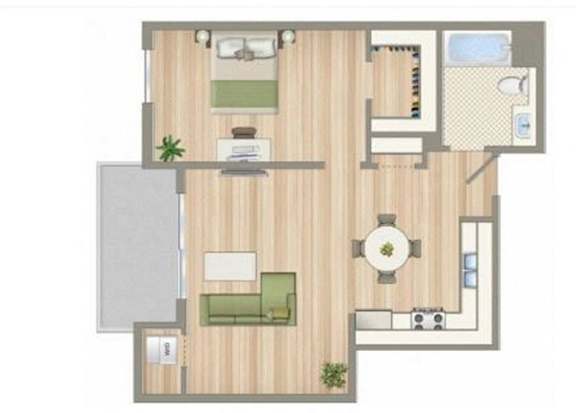 B Floor Plan B Floor Plan at Seventh West Apartments, Santa Monica, 90401