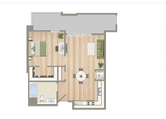 D Floor Plan D Floor Plan at Seventh West Apartments, Santa Monica, CA