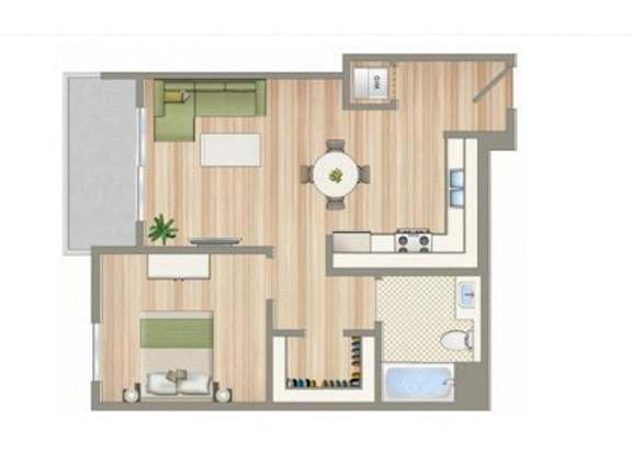 K Floor Plan K Floor Plan at Seventh West Apartments, California