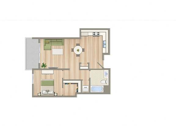 L Floor Plan L Floor Plan at Seventh West Apartments, California