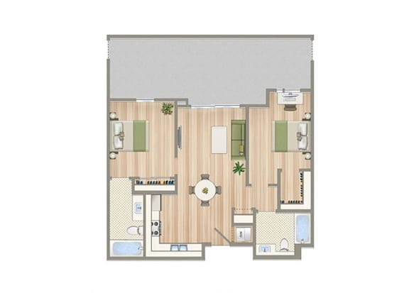 D Floor Plan at Seventh West Apartments, California, 90401