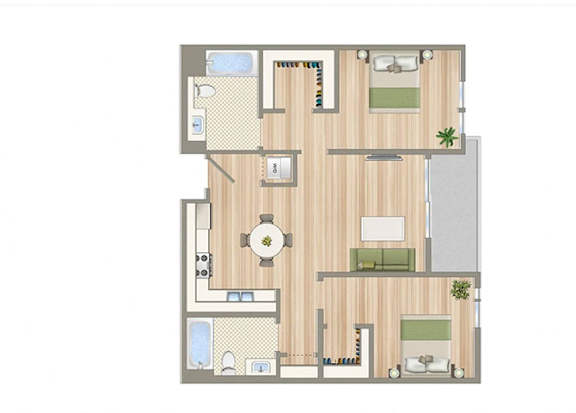 G Floor Plan at Seventh West Apartments, Santa Monica, 90401