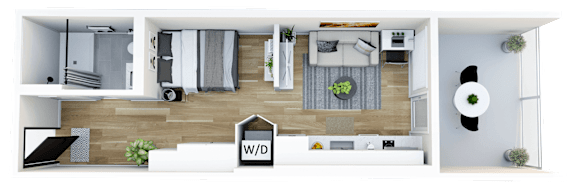 1 Bedroom Floor Plan at Skylar At Sunset, California