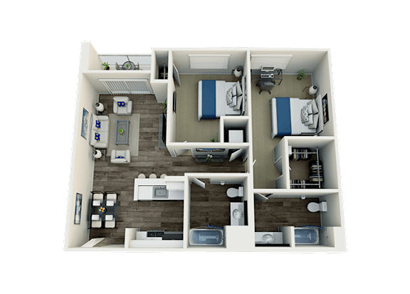 C2 Floor Plan C2 Floor Plan at Vues on Gordon, Los Angeles, CA 90028