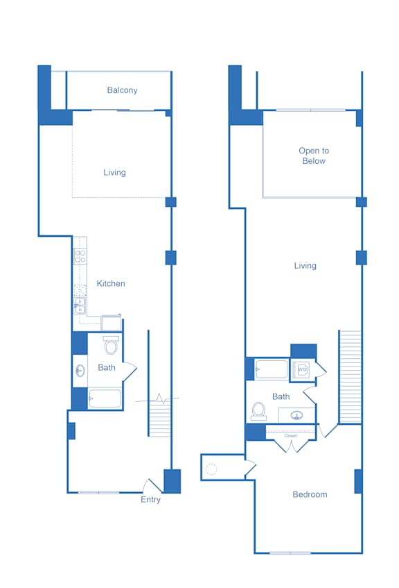Floor Plan  A blueprint of a house layout with labeled rooms.