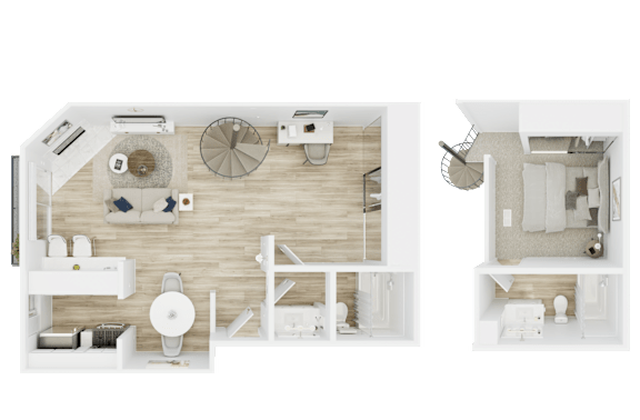 Floor Plan  a floor plan of a house with a bedroom and a living room