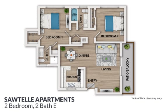Floor Plan  2 bedroom 2 bathroom